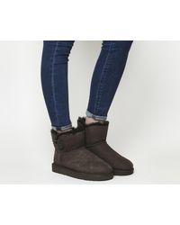 UGG Suede Mini Bailey Button Ii Boots in Chocolate (Brown) - Lyst