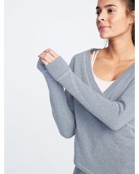 Old Navy Gray Faux-wrap French-terry Sweatshirt