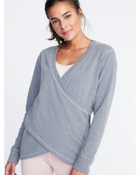 Old Navy Gray Faux-wrap French-terry Sweatshirt