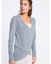 Old Navy Gray Faux-wrap French-terry Sweatshirt