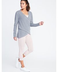Old Navy Gray Faux-wrap French-terry Sweatshirt