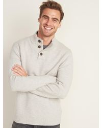 mens button neck sweater