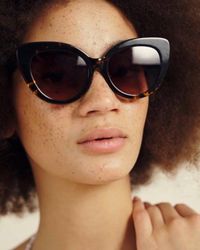 Oliver Bonas Brown Rio Cat Eye Tortoise Shell Sunglasses
