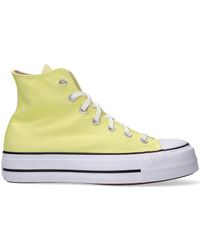 Converse Canvas Gele Hoge Sneaker Chuck Taylor All Star Lift Hi in het Geel  - Lyst