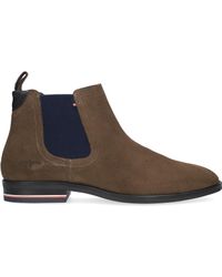 TOMMY JEANS Suede Chelsea boots Enkellaarsjes Heren Beige - Schoenen.nl