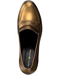 Tommy Hilfiger Canvas Gouden Pumps Polished Tommy High Heel in het Metallic  - Lyst