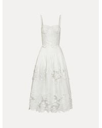 oscar de la renta marbled carnation guipure lace dress Oscar de la Renta Marbled Carnation Guipure Mini Dress in White