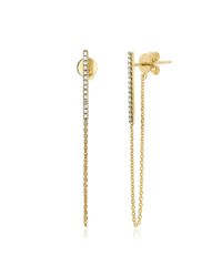 EF Collection | Yellow 14k Diamond Bar Chain Studs | Lyst