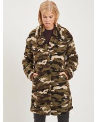 Vila Green Gemusterter Teddy- Mantel