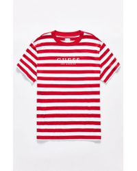 guess pink striped shirt mens