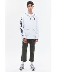 tommy jeans logo half zip anorak jacket