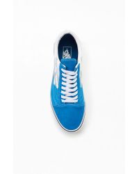 blue vans flame