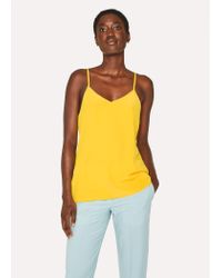 yellow silk cami top