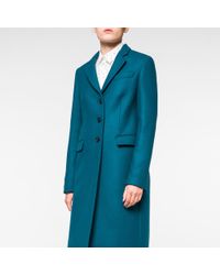 Paul Smith Women's Teal Wool-cashmere Epsom Coat in Blue - Lyst