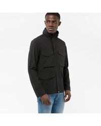 Paul Smith | Men's Black Cotton-blend Showerproof Field Jacket for Men | Lyst