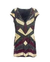 DIAMOND for EDEN Gray Gatsby Block Dress