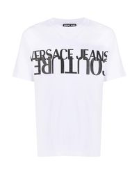 Versace Jeans White Upside Down Couture Tee for men