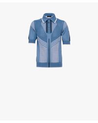 Prada - Blue Nylon Jacquard Polo Shirt for Men - Lyst