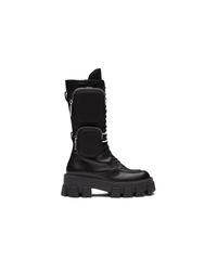 Prada Black Monolith Leather Boots