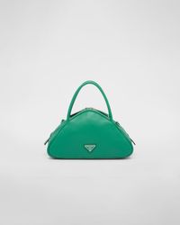 Prada Leather Triangle Bag in Green | Lyst