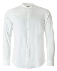 Dries Van Noten White Claver Fitted Grandad Collar Shirt for men