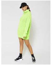 neon green jumper dress