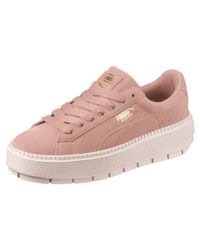 puma suede platform trace beige