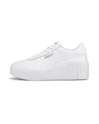 puma cali white wedge