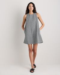 Quince 100% European Linen Tank Top Mini Dress in Blue | Lyst