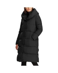 Ralph Lauren Oversize-collar Down Coat in Black - Lyst