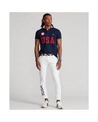 Ralph Lauren Cotton Ecofast Pure The Team Usa Polo Shirt in Blue 