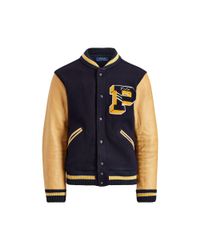 polo wool blend letterman jacket