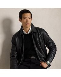 Polo Ralph Lauren Southbury Leather Biker Jacket in Black for Men