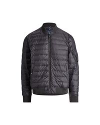 Polo Ralph Lauren Leather Packable Down Bomber Jacket in Black for Men -  Lyst