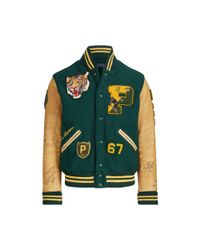 polo wool blend letterman jacket