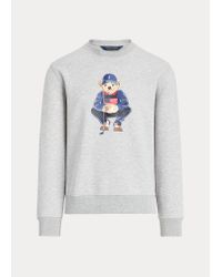 Sudadera de punto doble con Polo Bear Ralph Lauren de hombre de color Gris  | Lyst