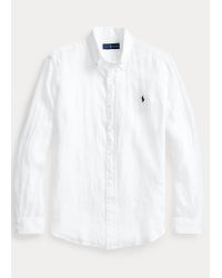 Camisa De Lino Slim Fit Polo Ralph Lauren de Lino de color Blanco para  hombre | Lyst