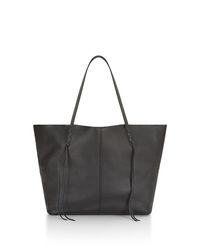 Rebecca Minkoff | Black Medium Unlined Tote With Whipstitch | Lyst