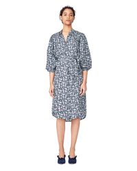 Rebecca Taylor - Black Capucine Floral Hammered Silk Shirtdress - Lyst