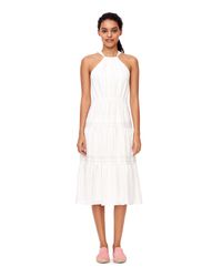 Rebecca Taylor - White Sleeveless Yarn Dyed Stripe Dress - Lyst