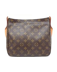 Louis Vuitton Auth Looping Mm Flap Shoulder Bag M51146 Monogram Canvas Used in Brown - Lyst