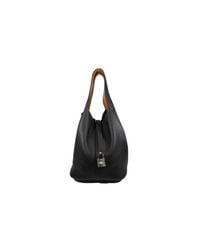 Hermès Leather Picotin 26 Lock Gm Bag In Black Clemence / Gold Swift - Lyst