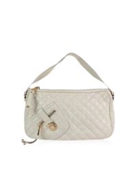 Marc Jacobs White Mj Handbag Shoulder Bag Quilted Patent Leather 100% Auth From Japan