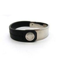 Louis Vuitton Authentic Black Leather M6144 Curve It Bracelet Size 21 17024289ck - Lyst