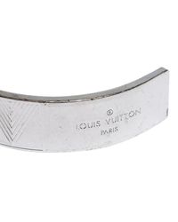 Louis Vuitton Silver Tone Shadow V Open Cuff Bracelet in Metallic for Men - Lyst