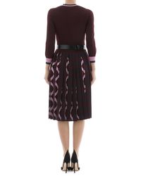 Bottega Veneta Red Bordeaux Wool Dress