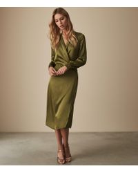 reiss olive green dress