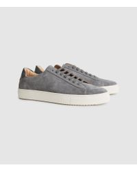 Reiss Suede Trainers in Grey (Gray) for 