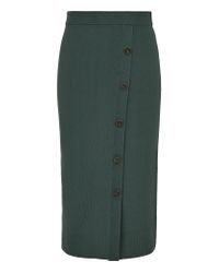 hatty button front pencil skirt