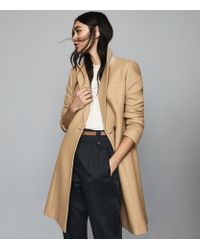 Reiss camel erin peak crombie coat Clearance